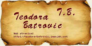 Teodora Batrović vizit kartica